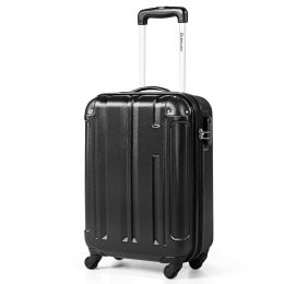 18" ABS Lightweight Hardshell Luggage Suitcase with 4-Wheel-Black