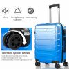 3 Piece Luggage Set Expandable Suitcase With TSA Lock-Blue