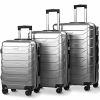3 Piece Luggage Set Expandable Suitcase With TSA Lock-Gray