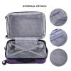 Expandable 20" Carry On Luggage Travel Bag Trolley Suitcase-Purple