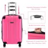 Expandable 20" Carry On Luggage Travel Bag Trolley Suitcase-Rose