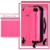 Expandable 20" Carry On Luggage Travel Bag Trolley Suitcase-Rose