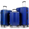 3 Piece Luggage Set 20" 24" 28" Travel Suitcase w/ TSA Lock Spinner-Navy