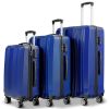 3 Piece Luggage Set 20" 24" 28" Travel Suitcase w/ TSA Lock Spinner-Navy