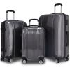3 Pcs 20" 24" 28" GLOBALWAY ABS+PC Luggage Travel Set-Gray