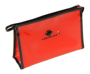 Leather Cosmetic Bags Pretty Makeup Bag Ladies Toiletries Bag Red