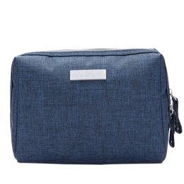 Nylon Cosmetic Bags Pretty Makeup Bag Rectangle Toiletries Bag Dark Blue