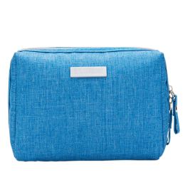 Nylon Cosmetic Bags Pretty Makeup Bag Rectangle Toiletries Bag Blue