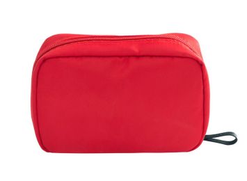 Nylon Cosmetic Bags Pretty Makeup Bag Rectangle Toiletries Bag Red