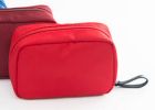 Nylon Cosmetic Bags Pretty Makeup Bag Rectangle Toiletries Bag Red