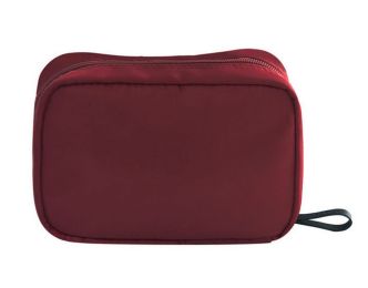 Nylon Cosmetic Bags Pretty Makeup Bag Rectangle Toiletries Bag Dark Red