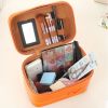 Professional Cosmetic Box Makeup Box Cute Bowknot Makeup Bags, Brown