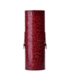 CROCO PU Cylindric Cosmetic Brush Container Professional Makeup Kit (23x8CM)