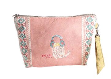Creative Pink Cartoon Canvas Cosmetic Bags/Purse