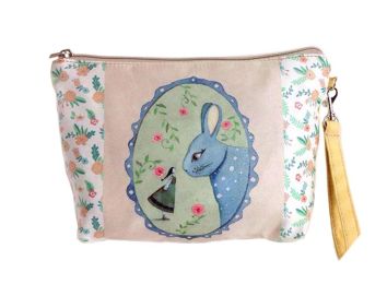 Cute And Funny Rabbit Canvas Cosmetic Bags/Purse