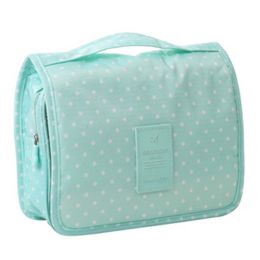 Storage Bag Deep Green Polka Dot Cosmetic Foldable Handbag
