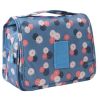 Travel Blue Flower Pattern Foldable Cosmetic Bag Handbag