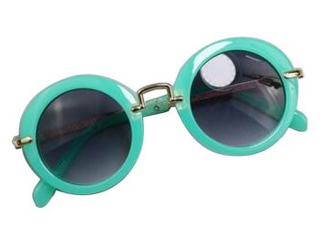 Kids Fashion Sunglasses Children's Sunglasses Anti-UV Sunglasses, Round Green