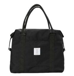 [Black-1] Simple Style Travel Tote Bag Duffel Bag Handbag Sports Shoulder Bag