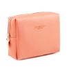Lady Travel Cosmetic Bag Make-up Pouches Cross Pattern PU Nude Color