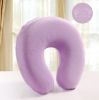 Space Cotton Inner Core Memory U Cervical Pillow For Neck Support(Lilac)