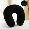 Space Cotton Inner Core Memory U Cervical Pillow For Neck Support(Black)