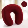 Space Cotton Inner Core Memory U Cervical Pillow For Neck Support(Caret-red)
