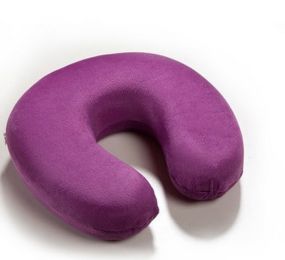 Space Cotton Inner Core Memory U Cervical Pillow For Neck Support(Purple)