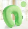 Space Cotton Inner Core Memory U Cervical Pillow For Neck Support(Green)