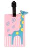 Set Of 2 Luggage Tag Bag Tags Silicone Name Tag Travel Tag [Pink Giraffe]