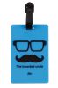 Set Of 2 Luggage Tag Bag Tags Silicone Name Tag Travel Tag [Blue Bearded Uncle]