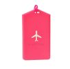 Set of 2 Travel Accessories Silicone Travel Square-shape Luggage Tags, Rose Red