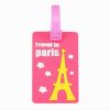 Set of 2 Cute Travel Accessories Travel Luggage Tags/ID Holder Eiffel Tower Pink