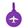 Set of 2 Travel Accessories PURPLE Round-shape Travel Luggage Tags/ID Holder