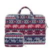 13" Stylish Canvas Portable Laptop Case Computer Briefcase for Macbook with Small Bag, F