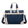 Mens Canvas Briefcase Laptop Case Messenger Bag Business Shoulder Bag Blue