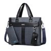 Mens PVC Briefcase Laptop Case Messenger Bag Business Shoulder Bag-Grey