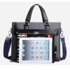 Mens PVC Briefcase Laptop Case Messenger Bag Business Shoulder Bag-Grey