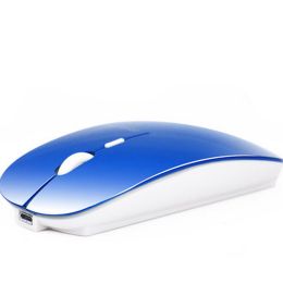 Rechargeable Wireless mouse button silent,ultrathin mouse,Bule