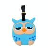 Set of 2 [Blue Owl] Luggage Tags PVC Name Tags Lovely Travel Baggage Tags,4.3''
