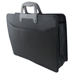Executive Conference PVC Terylene Laptop Handle Briefcase (37 x 28 x 10cm) BLACK