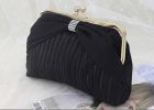 Handmade BLACK Satin Bowknot Bag Banquet Handbag and Sweet Style Bags