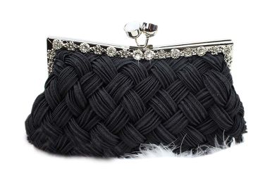 Handmade Weave Crystal BLACK Bag Banquet Handbag and Sweet Style Bags