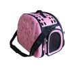 Pet Carry Bag Outdoor Travel Tote Soft-Sided Carriers For Dog Or Cat(Pink)