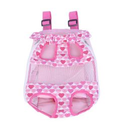 Cute Portable Front Backpack Carrier Bag For Pets PINK B (Suitable for 2.5-4kg)