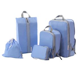 5 PCS Travel Storage Bag Set Luggage Bag Clothing Storage Package-Blue