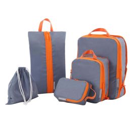 5 PCS Travel Storage Bag Set Luggage Bag Clothing Storage Package-Gray