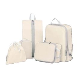 5 PCS Travel Storage Bag Set Luggage Bag Clothing Storage Package-White