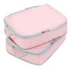 2 PCS Travel Clothing Storage Bag Luggage Bag Set Elegant Package-Pink