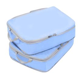 2 PCS Travel Clothing Storage Bag Luggage Bag Set Elegant Package-Blue
